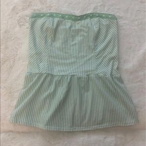 Green and white stripped Summer tube top